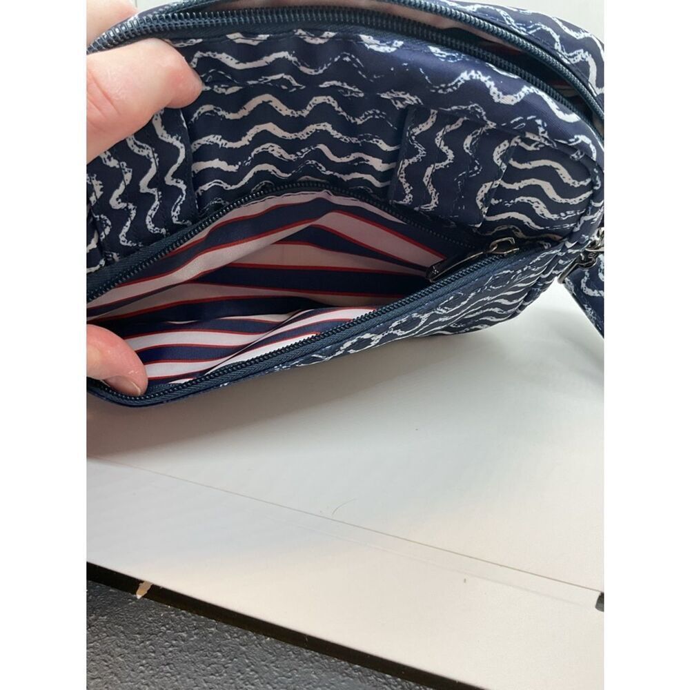 lug Carousel Wavy Navy and White Wave Pattern Crossbody/Belt Bag - Picture 4 of 10
